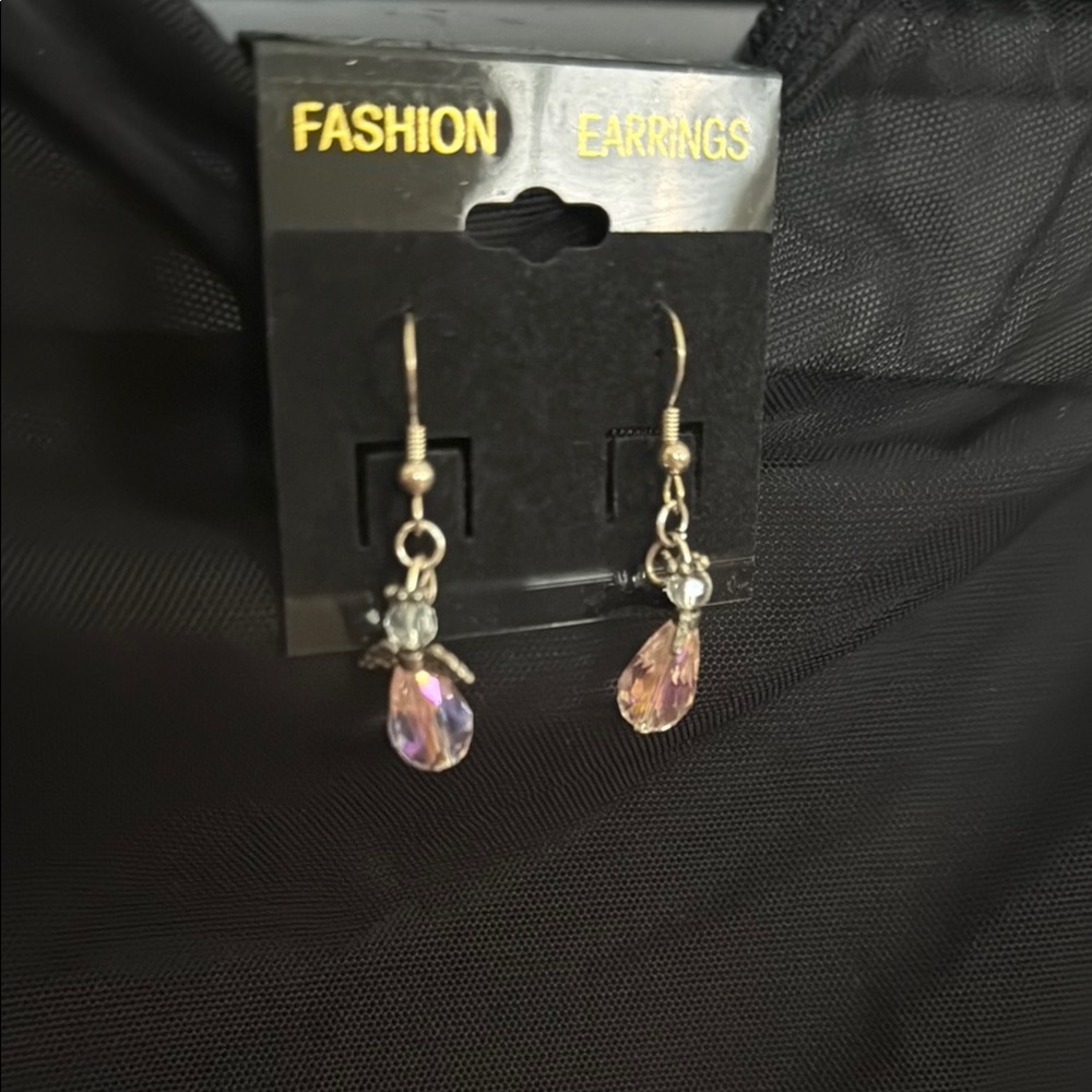 Elegant Pink Teardrop Earrings